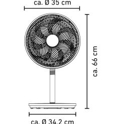 Standventilator weiß Ø 35 x 66 cm