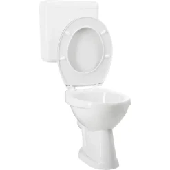 Stand-WC-Set mit Spülrand inklusive WC-Sitz und Spülkasten weiß