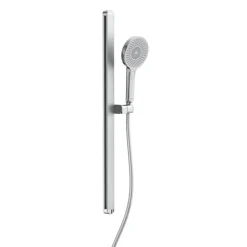 Stangenbrause-Set 'Karibik' chromfarben/hellgrau 78 cm, 3 Strahlarten
