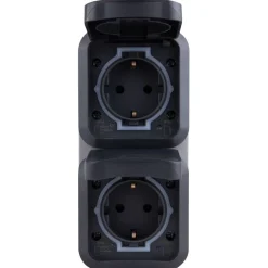 Steckdose 'Aquastorm' grau 2-Fach