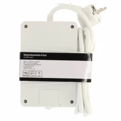 Steckdosenleiste mit Schalter 3-fach weiß/grau USB-A+C 1,4 m