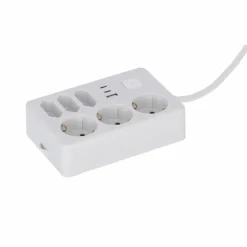 Steckdosenleiste mit Schalter 3-fach weiß/grau USB-A+C 1,4 m