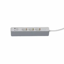 Steckdosenleiste mit Schalter 3-fach weiß/grau USB-A+C 1,4 m