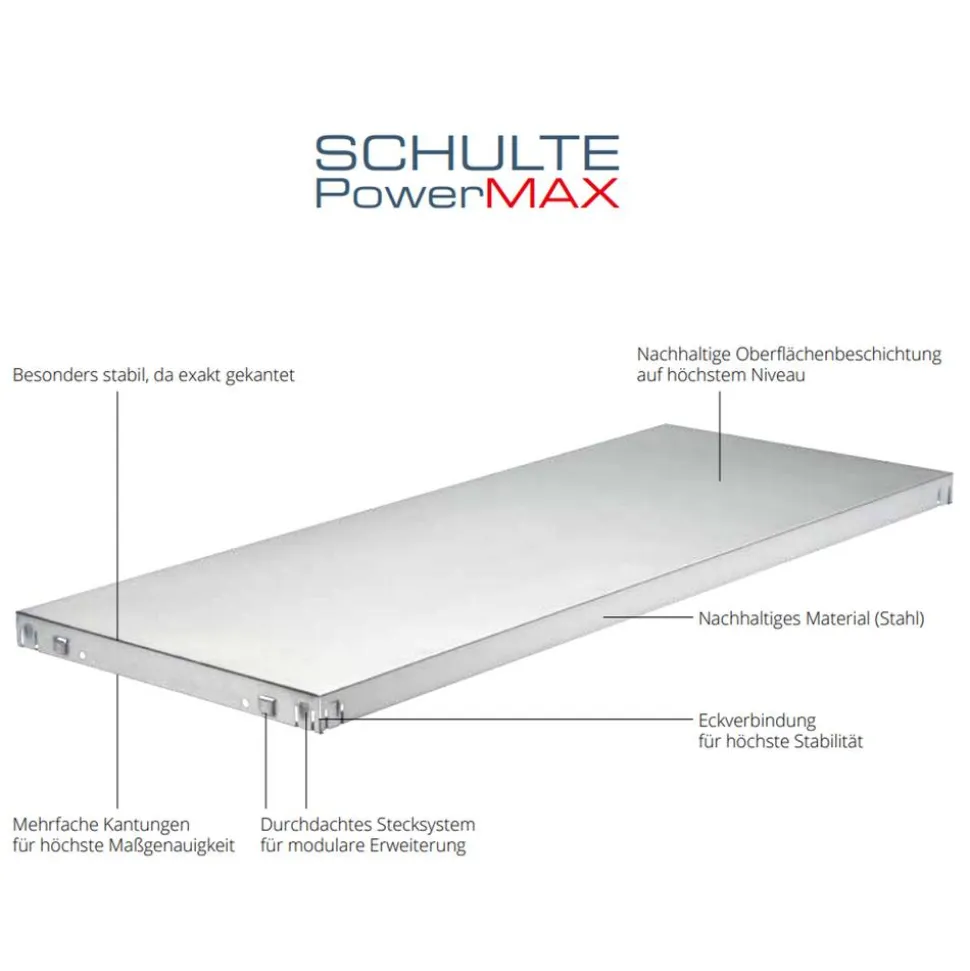 Steck-Grundregal 180 x 60 x 40 cm, 4 Böden, weiß, Tragkraft 260 kg