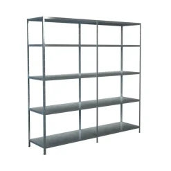 Steck-Grundregal und Anbauregal 200 x 200 x 50 cm, 10 Böden, verzinkt, Tragkraft 425 kg