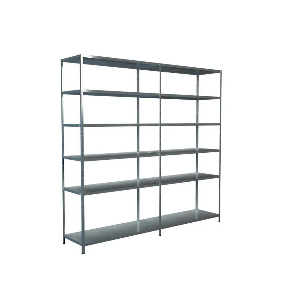 Steck-Grundregal und Anbauregal 230 x 240 x 50 cm, 12 Böden, verzinkt, Tragkraft 510 kg