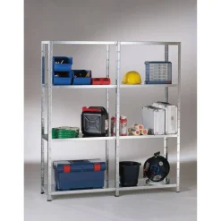 Steck-Grundregal und Anbauregal 180 x 140 x 35 cm, 8 Böden, verzinkt, Tragkraft 340 kg