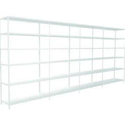Steck-Grundregal und 3 Anbauregale 230 x 400 x 50 cm, 24 Böden, weiß, Tragkraft 510 kg
