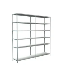 Steck-Grundregal und Anbauregal 230 x 220 x 50 cm, 12 Böden, weiß, Tragkraft 510 kg