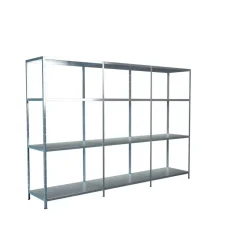 Steck-Grundregal und 2 Anbauregale 180 x 260 x 35 cm, 12 Böden, verzinkt, Tragkraft 340 kg