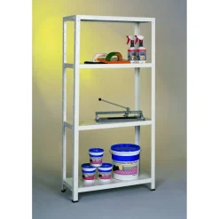 Steck-Grundregal weiß 100 x 180 x 40 cm, 4 Böden à 65 kg