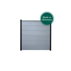 Steckzaun 'BasicLine' Holzoptik silbergrau 180 x 180 cm