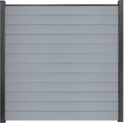 Steckzaun 'BasicLine' schmal Stecksystem silbergrau 180 x 180 cm