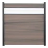 Steckzaun 'Solid' BPC braun/bi-color mit 30 cm Glaseinsatz 180 x 180 cm