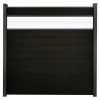 Steckzaun 'Solid' BPC mit 30 cm Glaseinsatz schwarz 180 x 180 cm