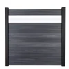 Steckzaun 'Solid' BPC mit 30 cm Glaseinsatz steingrau 180 x 180 cm