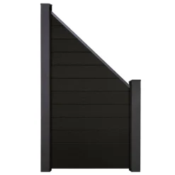 Steckzaun 'Solid' BPC schräg schwarz 90 x 180/90 cm