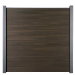 Steckzaun 'Solid' BPC Walnussfarben 180 x 180 cm