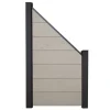 Steckzaun 'Solid Grande' BPC schräg Sandfarben 90 x 180/90 cm