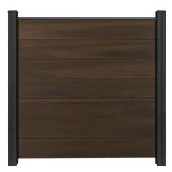 Steckzaun 'Solid Grande' BPC quadratisch Walnussfarben 180 x 180 cm