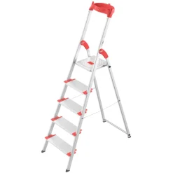 Stehleiter 'L81 ComfortLine' 5 Stufen, silbern 1,07 m