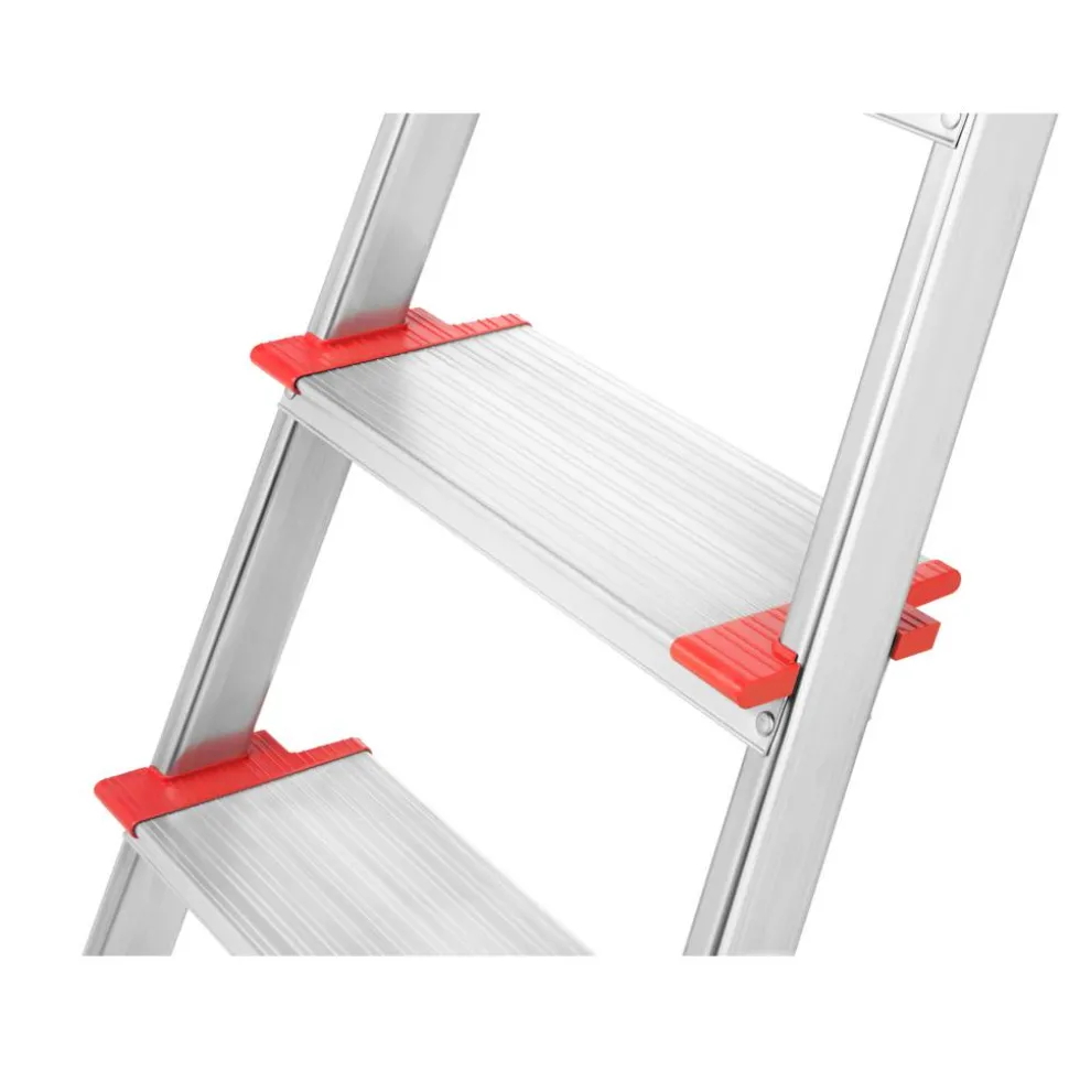 Stehleiter 'L81 ComfortLine' 6 Stufen 128 cm mit Wechselfuß-Set