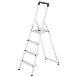 Stehleiter 'L40 Selekta BasicLine' 4 Stufen, silbern 85 cm