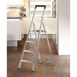 Stehleiter 'L40 Selekta BasicLine' 4 Stufen, silbern 85 cm