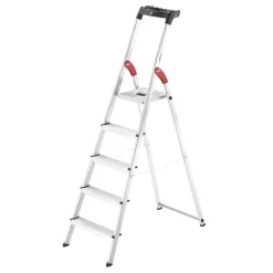 Stehleiter 'L60 StandardLine' 5 Stufen, silbern 182 cm