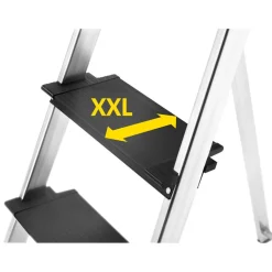 Stehleiter 'L100 TopLine' 6 Stufen, silbern 128 cm