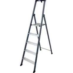 Stehleiter 'SePro S' 1 x 5 Stufen eloxiert