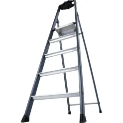 Stehleiter 'SePro S' 1 x 5 Stufen eloxiert
