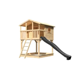 Stelzenhaus 'Ciana' naturbelassen mit Rutsche anthrazit 440 x 244 x 309 cm