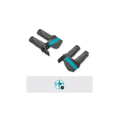 Stielhalter 'Flex' türkis/dunkelgrau für Geräteleiste, 2 Stück