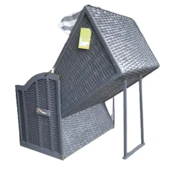 Strandkorb 'Sylt' 2-Sitzer Kiefernholz grau/weiß 81 x 160 x 110 cm