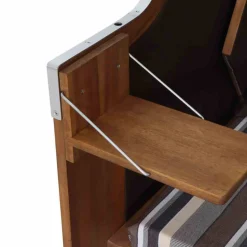 Strandkorb 'Trend 10+' 2-Sitzer Akazienholz braun/beige 101 x 165 x 80 cm