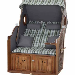 Strandkorb 'Trend 45' 2-Sitzer Akazienholz grün 120 x 155 x 80 cm