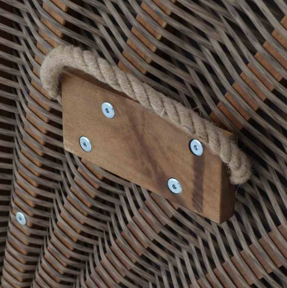 Strandkorb 'Trend 45' 2-Sitzer Akazienholz grün 120 x 155 x 80 cm