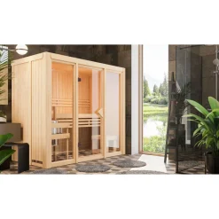 Systemsauna 'Solara 2' naturbelassen 216 x 122 x 198 cm