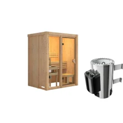 Systemsauna 'Solara 1' naturbelassen 3,6 kW Ofen 155 x 122 x 198 cm
