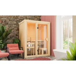 Systemsauna 'Solara 1' naturbelassen 155 x 122 x 198 cm