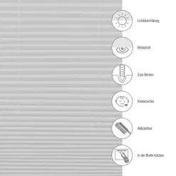 Tageslicht-Plissee 'Concept' grau 40 x 130 cm