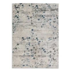 Teppich 'Antea' Blumen blau 133 x 190 cm