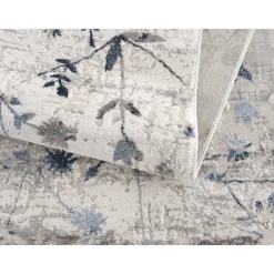 Teppich 'Antea' Blumen blau 133 x 190 cm