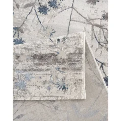 Teppich 'Antea' Blumen blau 133 x 190 cm