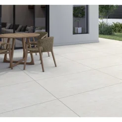 Terassenplatte 'Travertine' Feinsteinzeug beige 59,7 x 89,7 x 2 cm