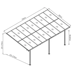Terrassenüberdachung 'Bruce 556' Aluminium weiß 300 x 556 x 270 cm