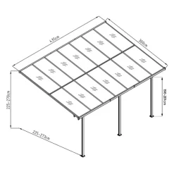 Terrassenüberdachung 'Bruce 435' Aluminium weiß 300 x 435 x 270 cm