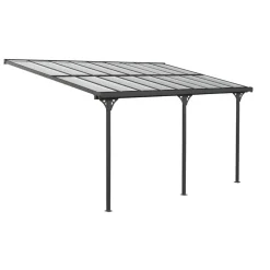 Terrassenüberdachung 'Bruce' Aluminium schwarz 300 x 556 x 270 cm