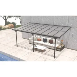 Terrassenüberdachung 'Bruce' Aluminium schwarz 300 x 556 x 270 cm